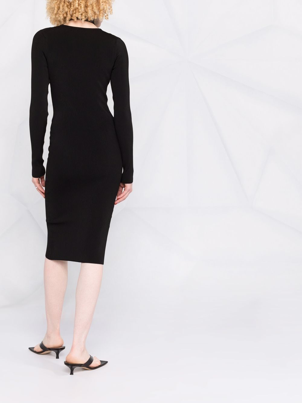 Shop Coperni Cut-out Knit Dress In Schwarz