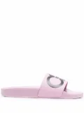 Ferragamo Gancini-print pool slides - Pink