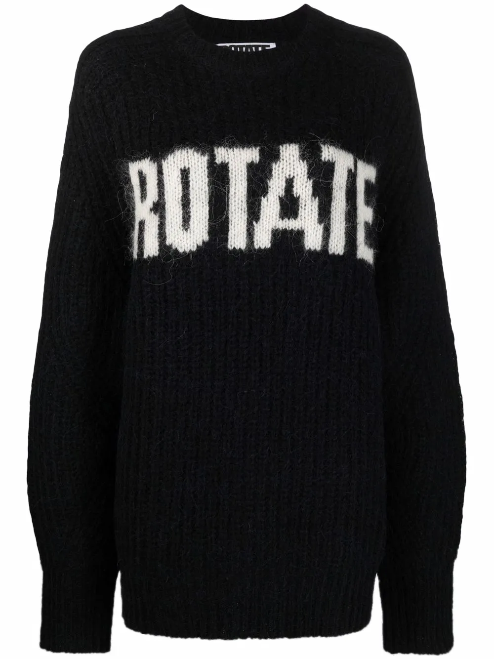 Rotate Birger Christensen Brandy Oversized Wool-blend Sweater In Black