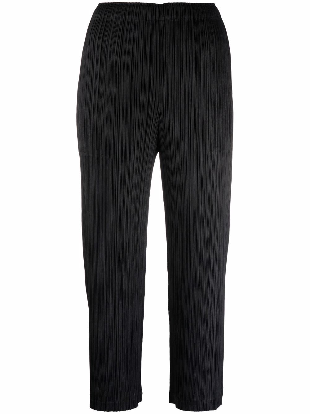 Issey Miyake Cropped Pleated Trousers In Black | ModeSens