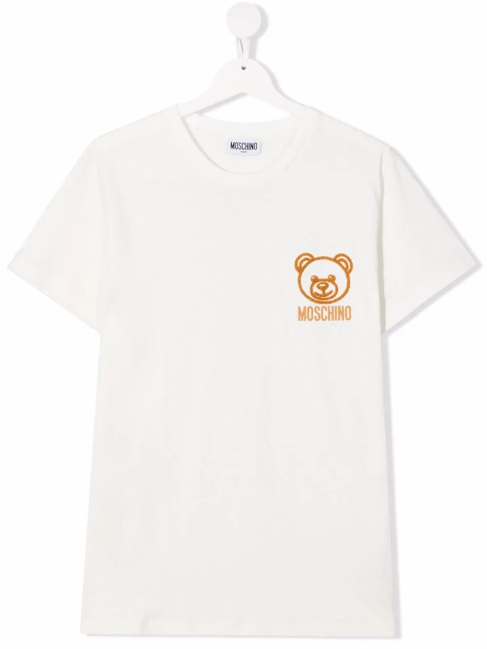 Moschino Kids' Embroidered-logo T-shirt In White