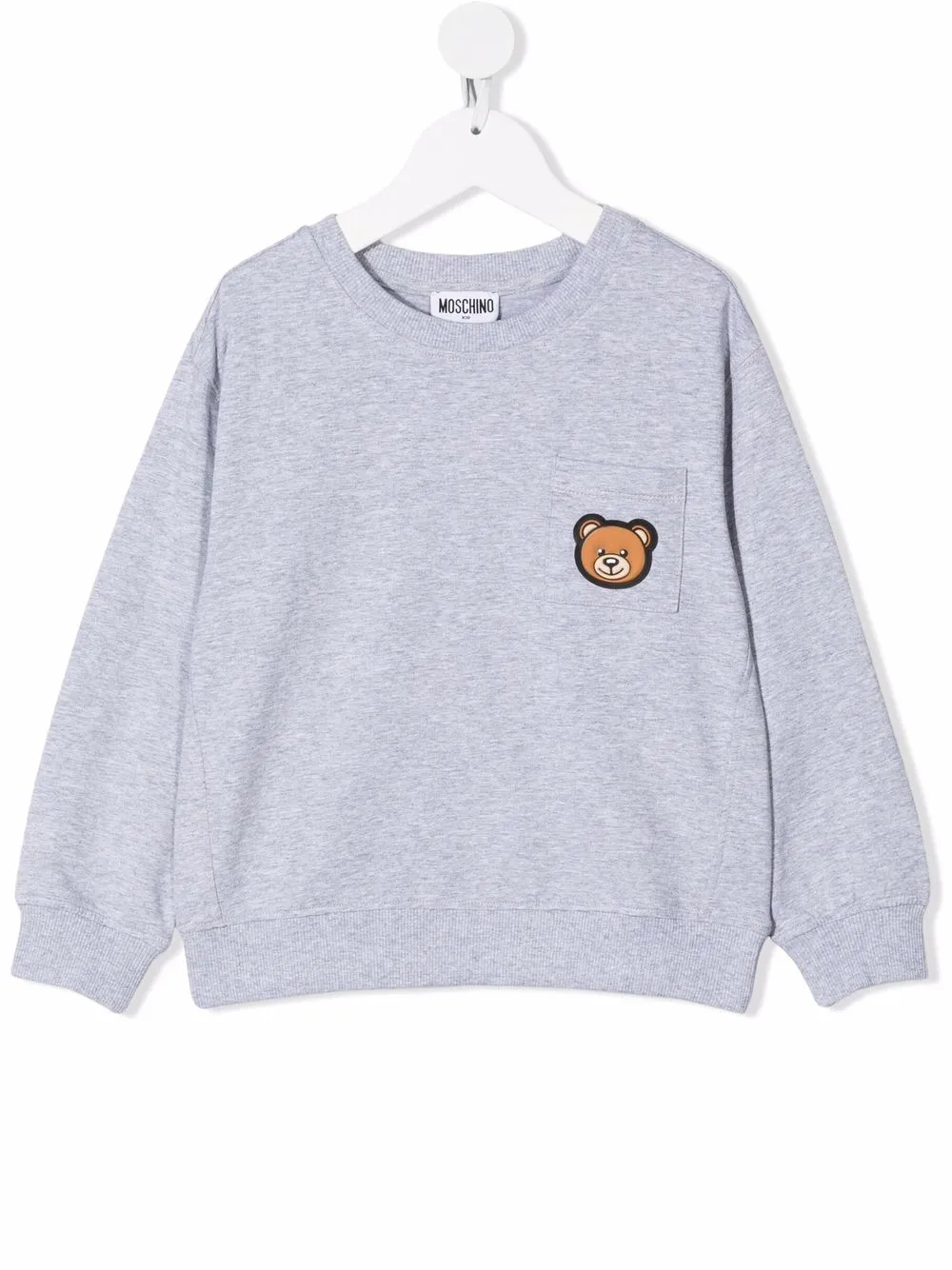 

Moschino Kids Toy-Bear pocket jumper - Grey