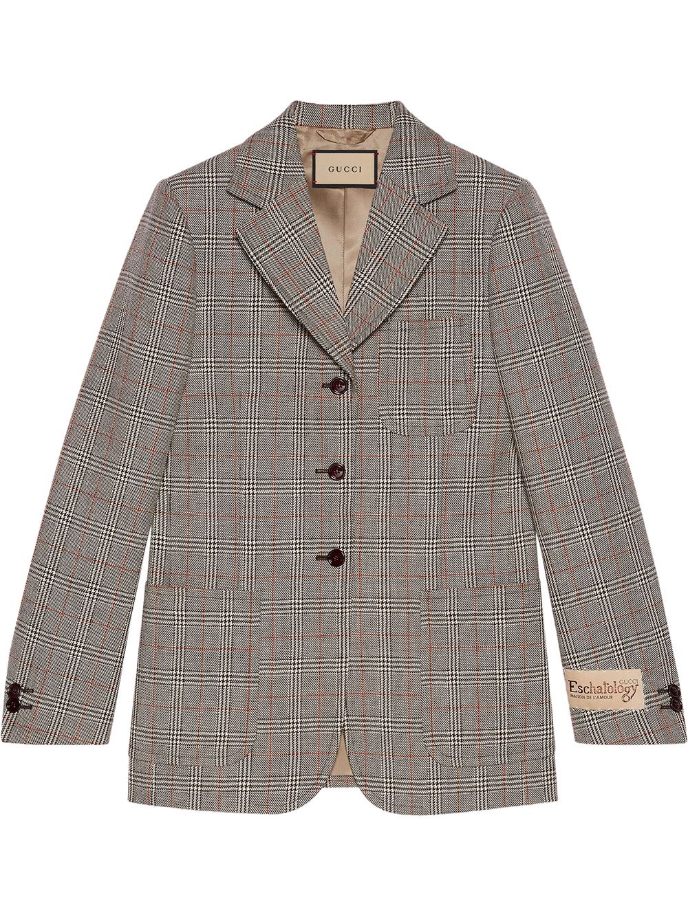 Image 1 of Gucci check-pattern single-breasted blazer
