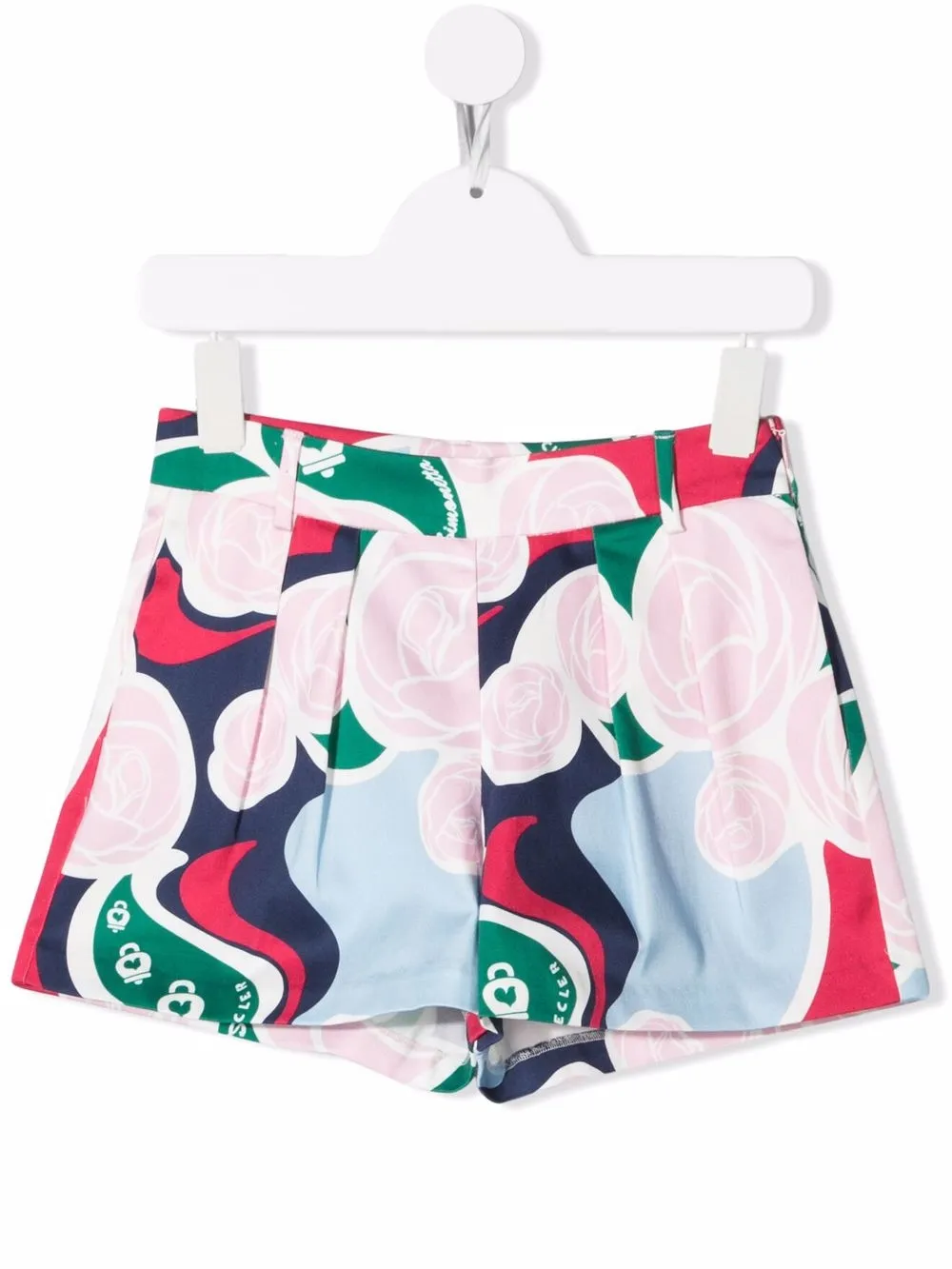 

Simonetta graphic-print pleated shorts - Blue