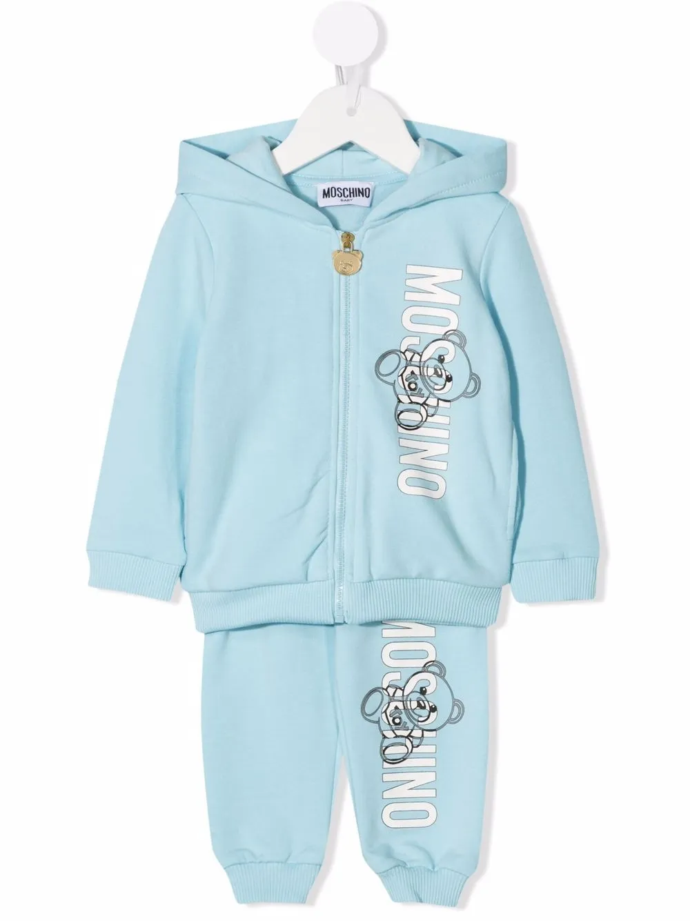 

Moschino Kids traje deportivo con logo estampado - Azul