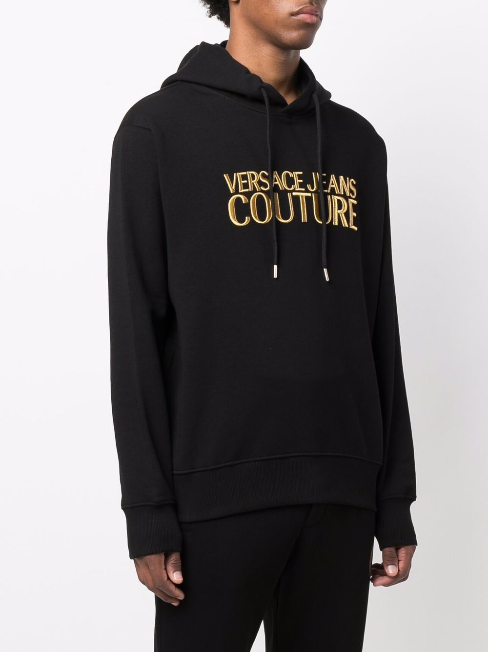 Versace Jeans Couture Metallic logo-print Hoodie - Farfetch