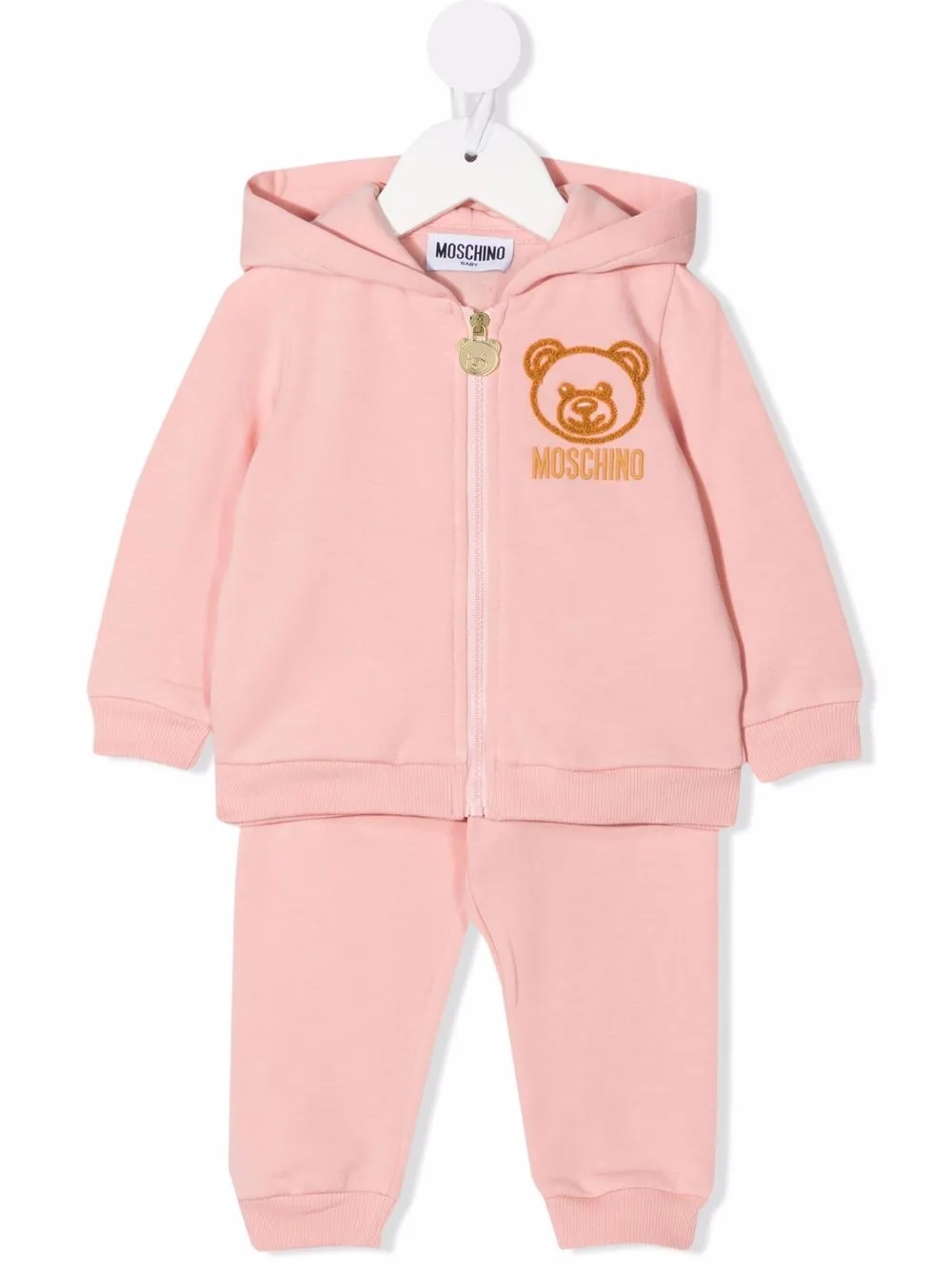 

Moschino Kids traje deportivo con motivo Teddy Bear - Rosado