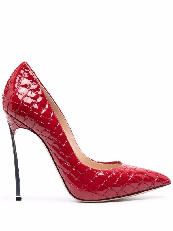 red crocodile pumps