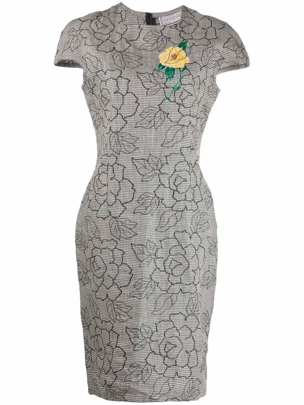фото Versace pre-owned жаккардовое платье с цветочным узором