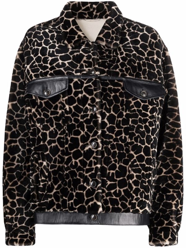 leopard print suede jacket