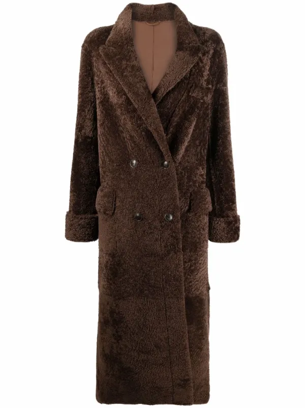Double breasted shearling coat Outlet