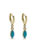 Jennifer Meyer 18kt yellow gold diamond and turquoise mini huggies