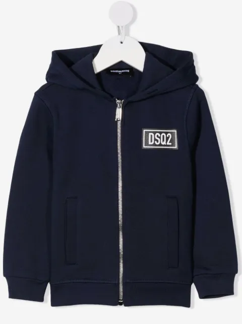 DSQUARED2 KIDS logo-patch hooded jacket