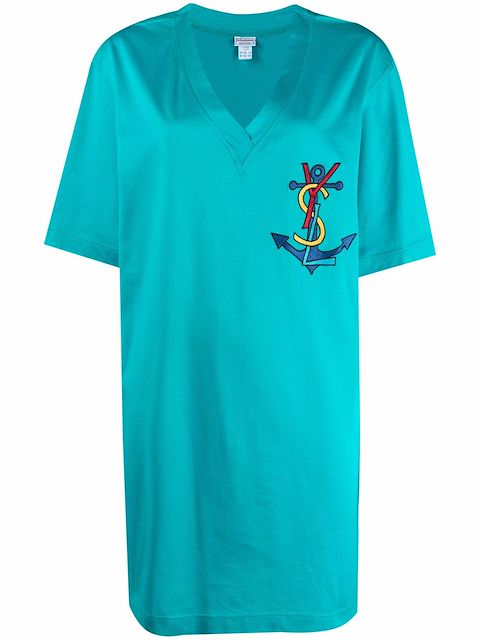 Yves Saint Laurent Pre-Owned 1980s anchor logo T-shirt-dress