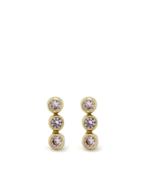 Jennifer Meyer 18kt yellow gold mini bezel sapphire stud earrings