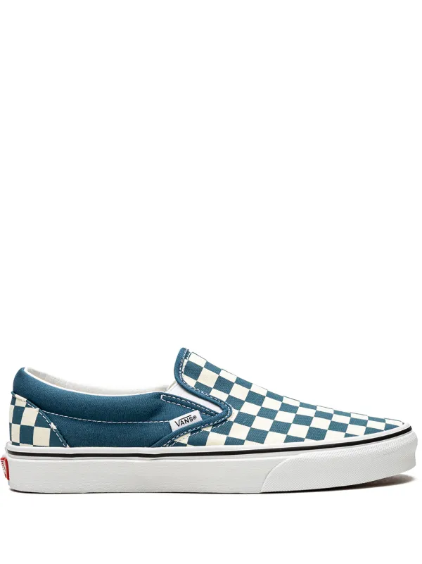 vans checkerboard slip on turquoise