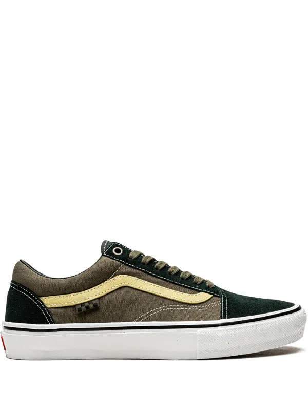 vans old skool green and black