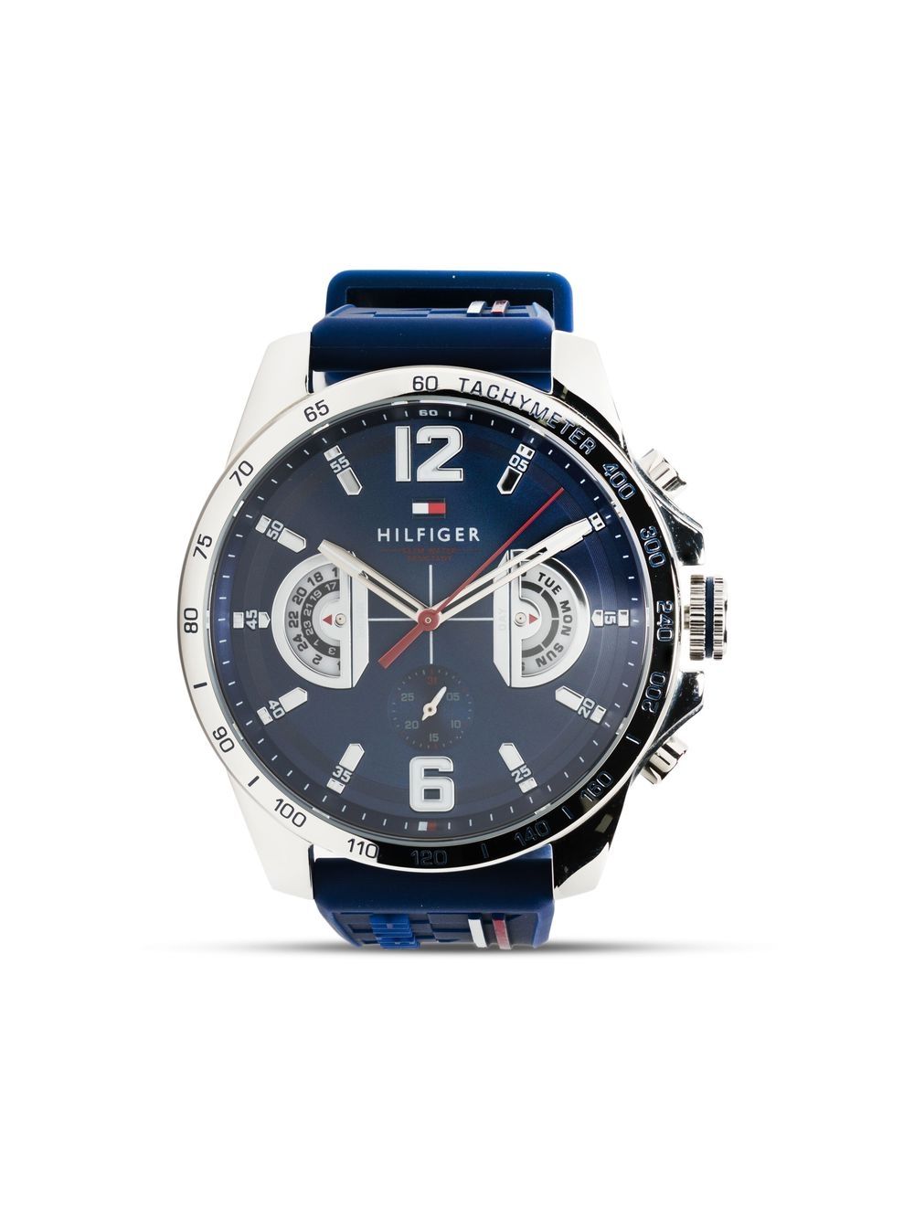 Tommy Hilfiger Stainless Steel Chronograph 46mm In Blue