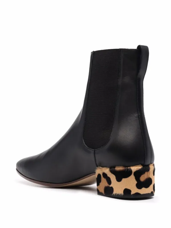 black boots leopard heel