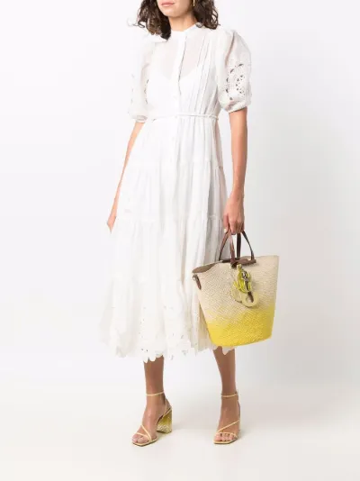 Teddy scallop frill midi dress 