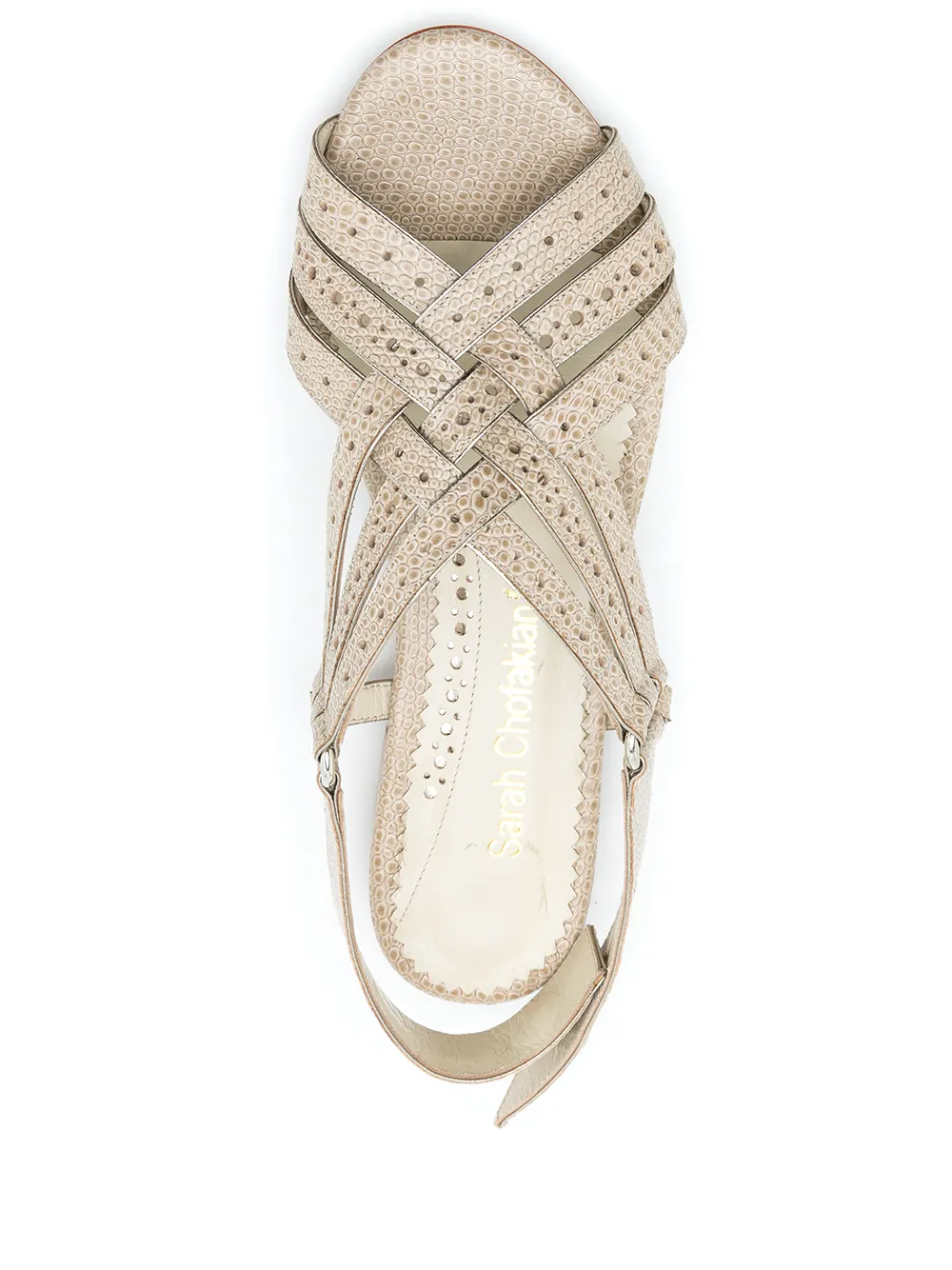 фото Sarah chofakian сандалии york с тиснением под кожу ящерицы