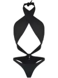 Reina Olga Showpony cross-front swimsuit - Black
