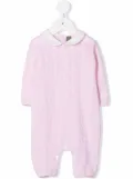 Little Bear cable-knit virgin wool romper - Pink