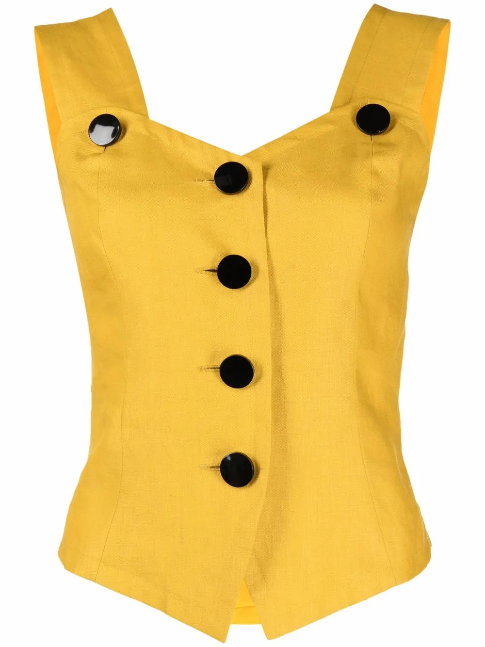 

Yves Saint Laurent Pre-Owned top sin mangas 1990 - Amarillo