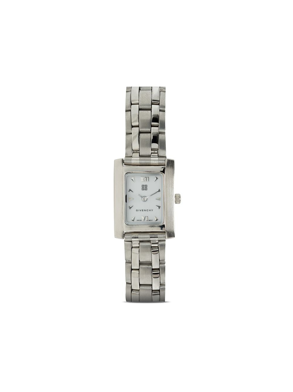 Pre-owned Givenchy Square Face Quartz Watch In Silver