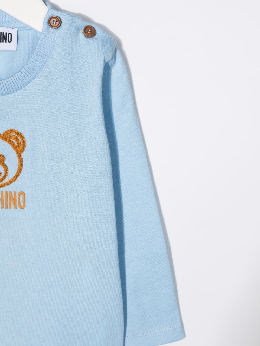 фото Moschino kids футболка с вышивкой teddy bear