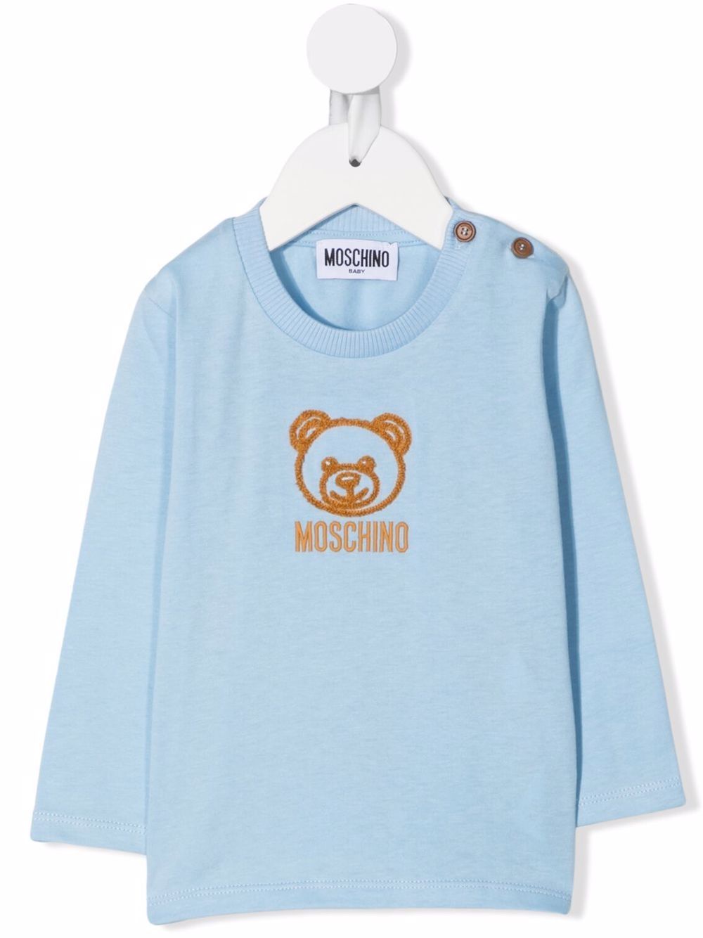 фото Moschino kids футболка с вышивкой teddy bear