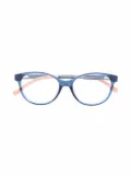 Lacoste Kids two-tone oval-frame glasses - Blue