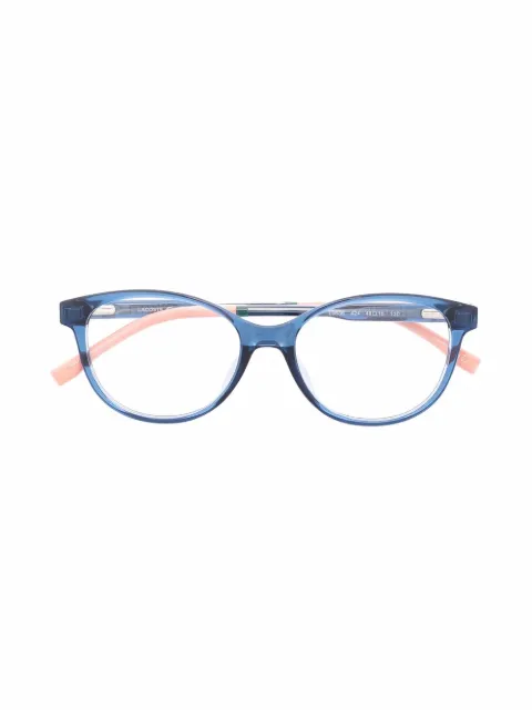 Lacoste Kids lentes con armazón ovalada y diseño de dos tonos