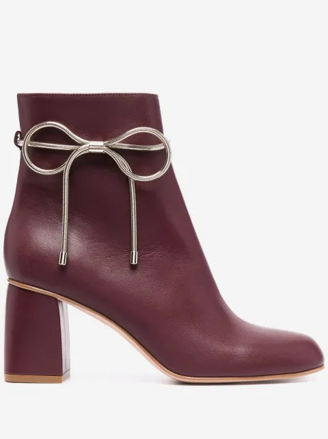RED(V) bow-detail leather ankle boots