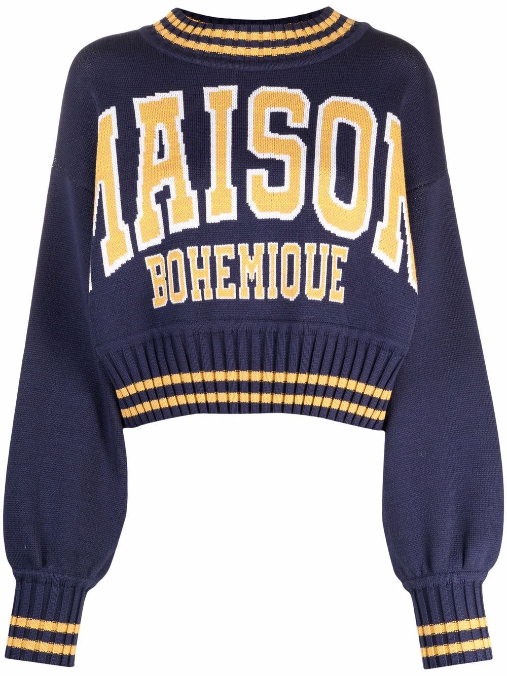 фото Maison bohemique cropped logo knit jumper