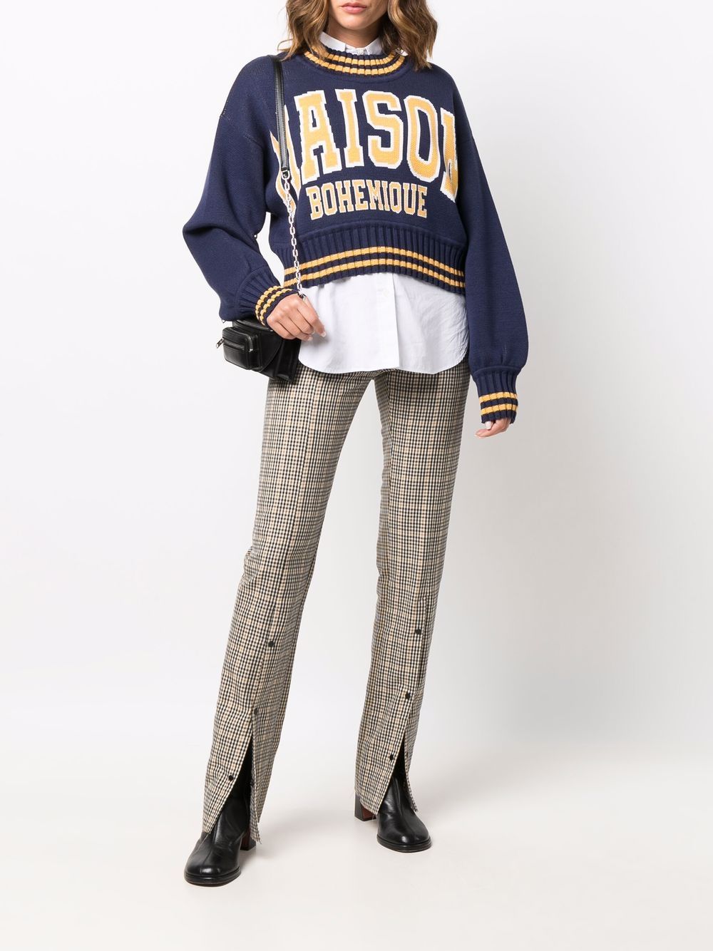 фото Maison bohemique cropped logo knit jumper