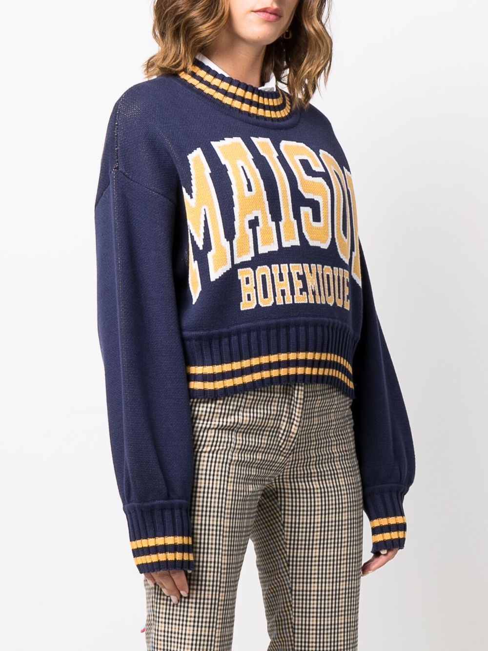 фото Maison bohemique cropped logo knit jumper