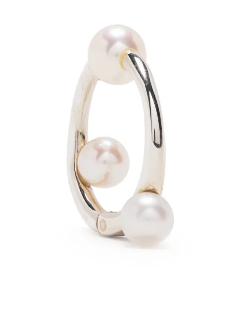 E.M. pearl huggie earring
