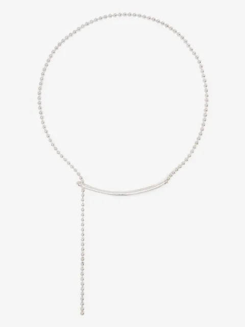E.M. sterling silver asymmetric necklace