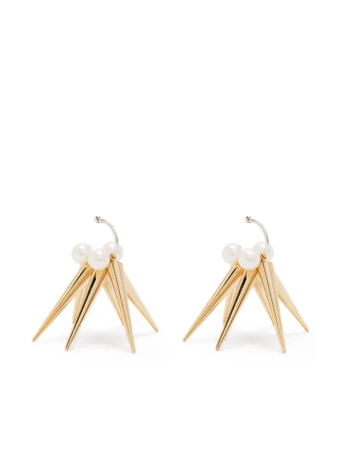 E.M. spike pearl earrings