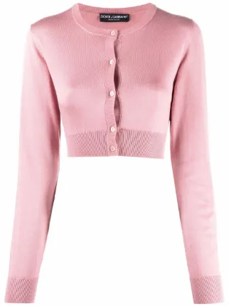 Dolce \u0026 Gabbana Cropped fine-knit Silk 