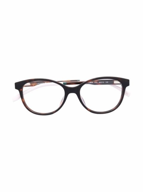 Lacoste Kids - tortoiseshell-effect logo-plaque glasses