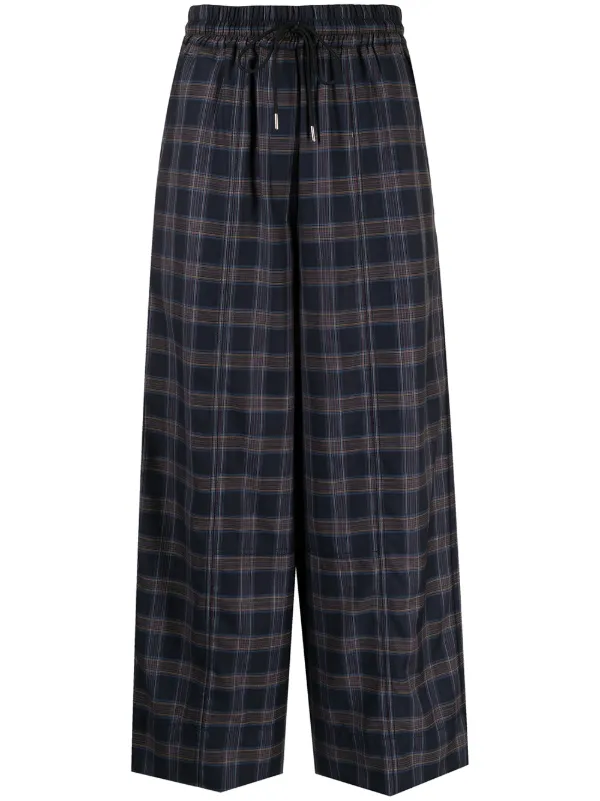 Paul Smith Checked Wide Leg Trousers 