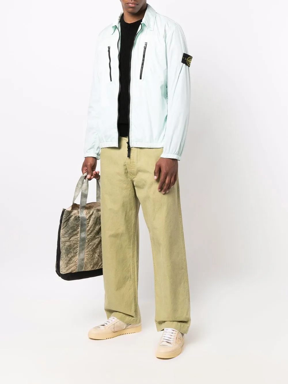 фото Stone island куртка на молнии с нашивкой-логотипом