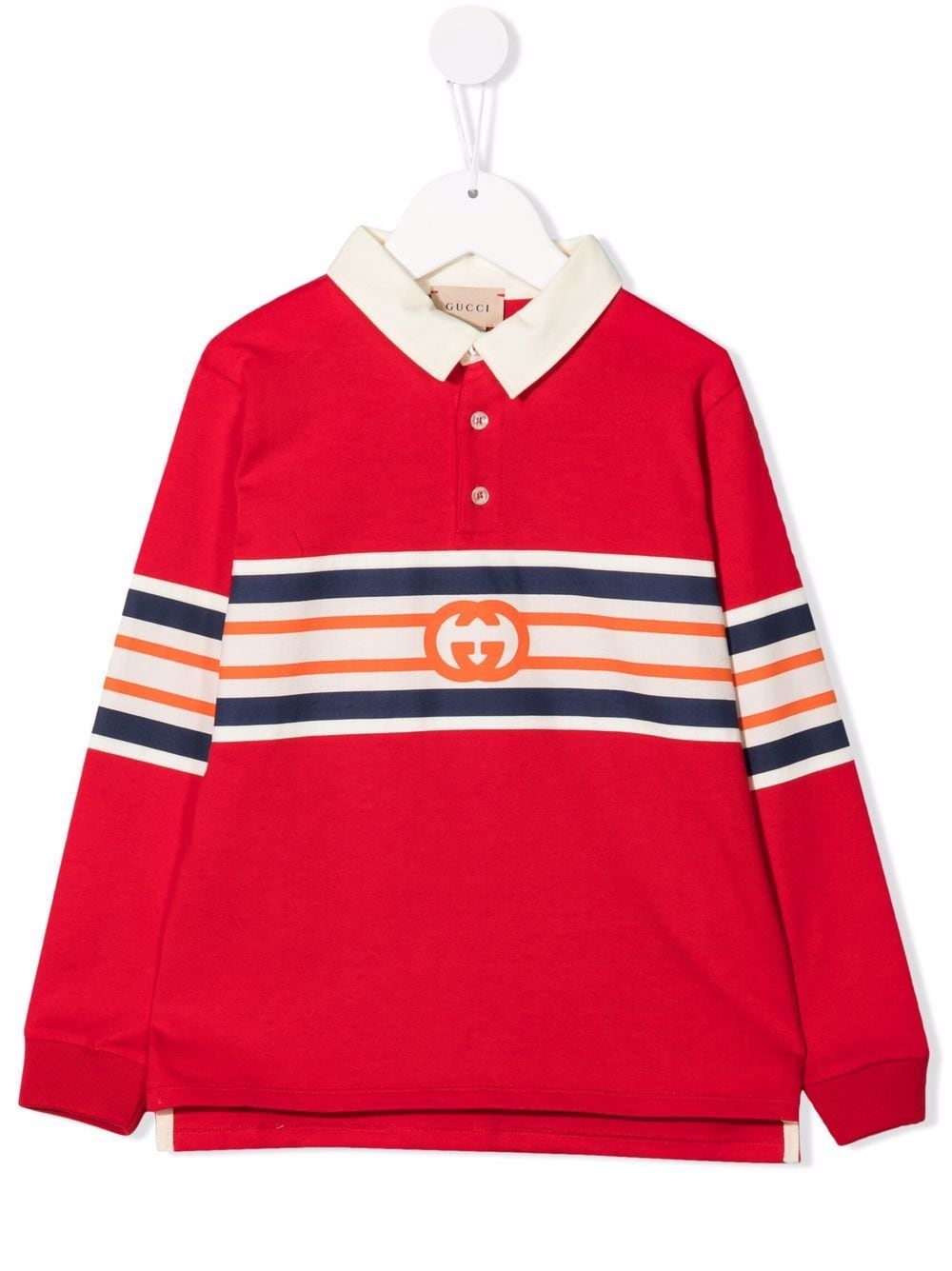 Gucci Kids' Gg Logo-print Polo Shirt In Red