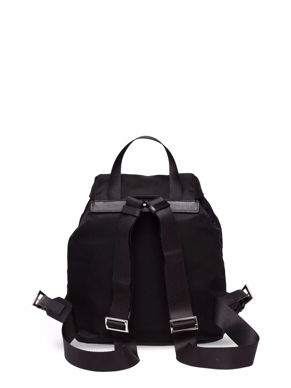 Shop Prada Logo-plaque Backpack In Schwarz