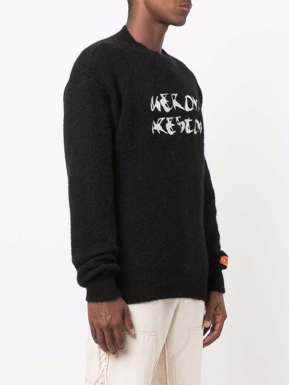 фото Heron preston logo-embellished knitted jumper