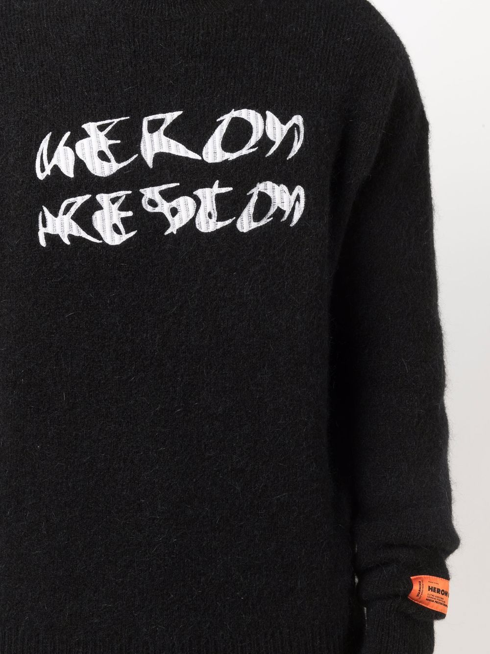 фото Heron preston logo-embellished knitted jumper