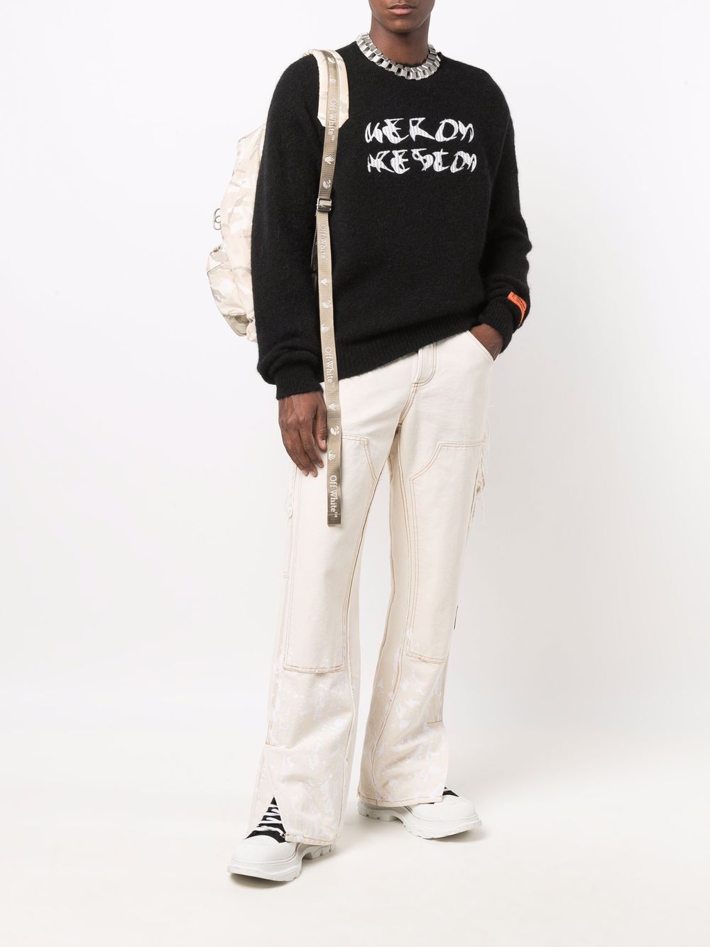 фото Heron preston logo-embellished knitted jumper