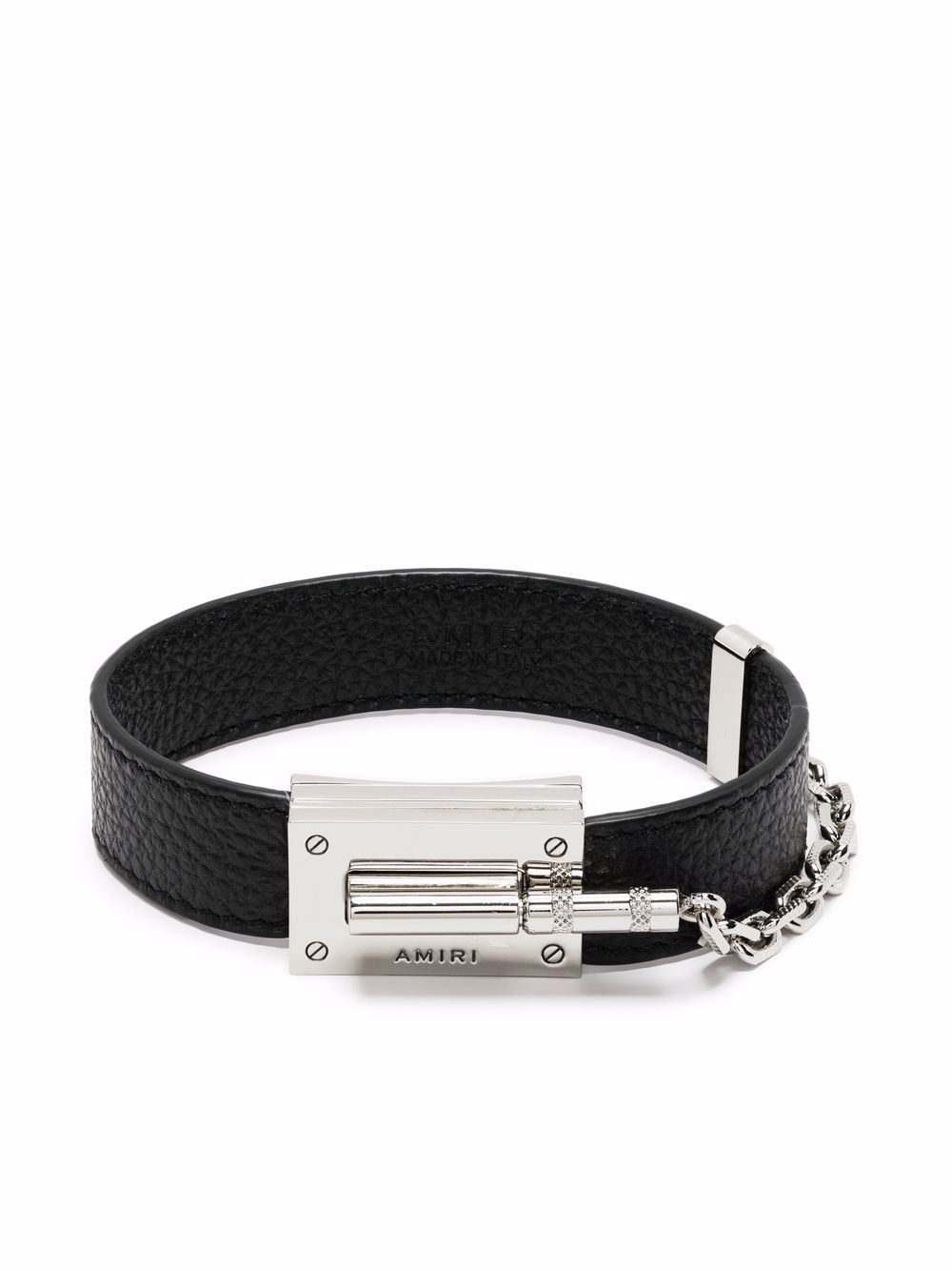 AMIRI logo-engraved leather bracelet